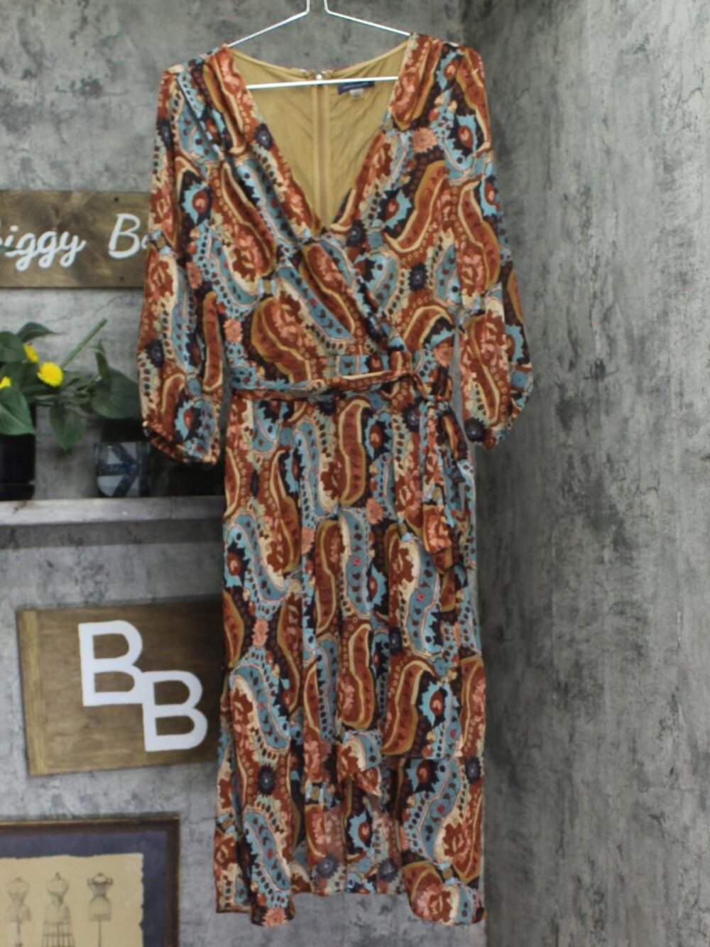 Tommy Hilfiger Brown Tommy Hilfiger Surplice Printed Chiffon Midi 12